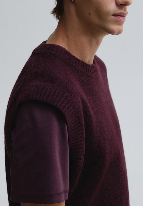 H&M - Regular fit sweater vest - burgundy