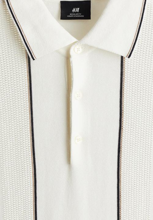 H&M - Regular fit polo shirt - white striped