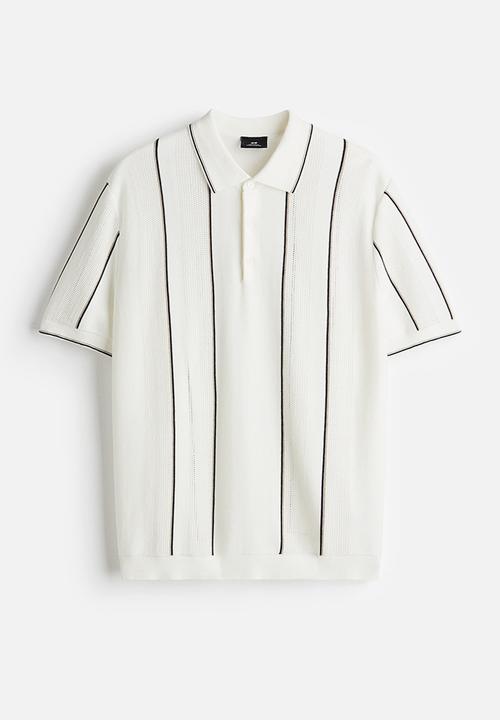 H&M - Regular fit polo shirt - white striped