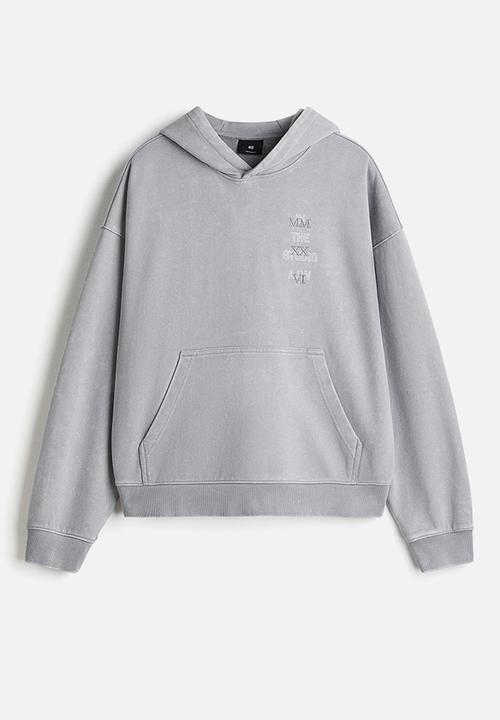 H&M - Oversized fit washed hoodie - light grey