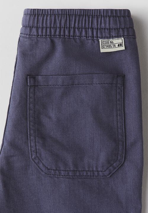 H&M - Cotton twill trousers - dark dusty blue
