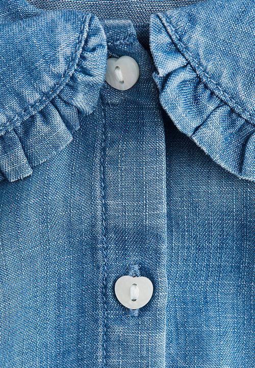 H&M - Collared blouse - denim blue
