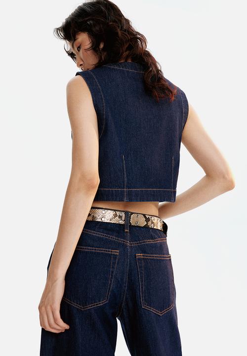 H&M - Wide high jeans - dark denim blue