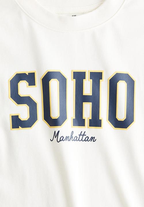 H&M - Printed cotton t-shirt - white/soho 