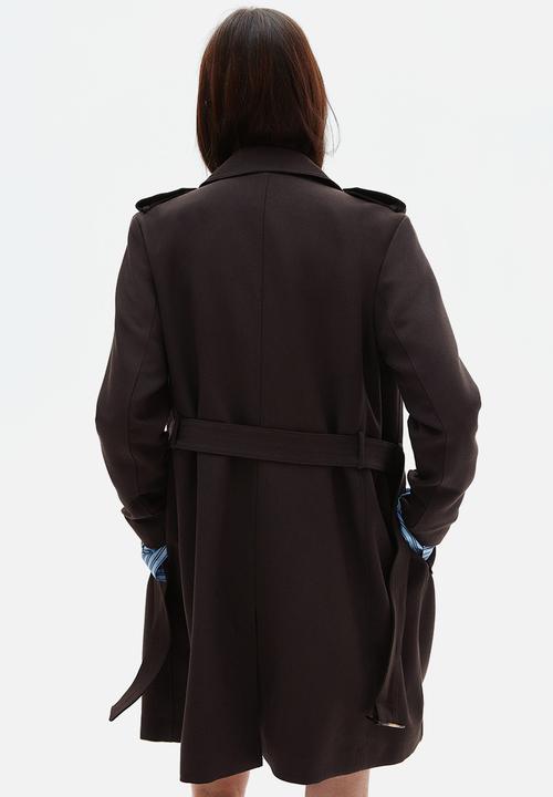 H&M - Double-breasted trenchcoat - dark brown