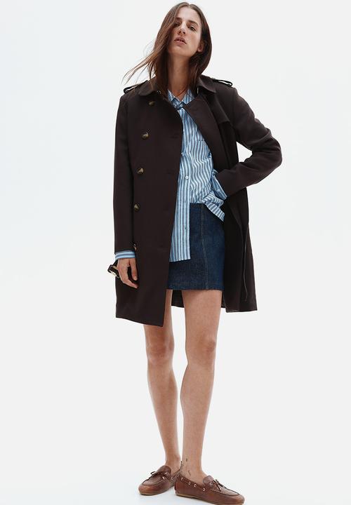 H&M - Double-breasted trenchcoat - dark brown