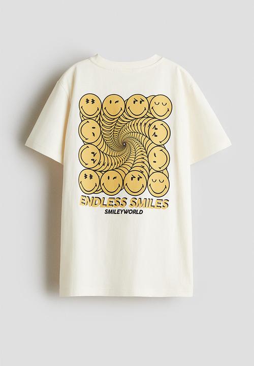 H&M - Printed t-shirt - cream/smileyworld®