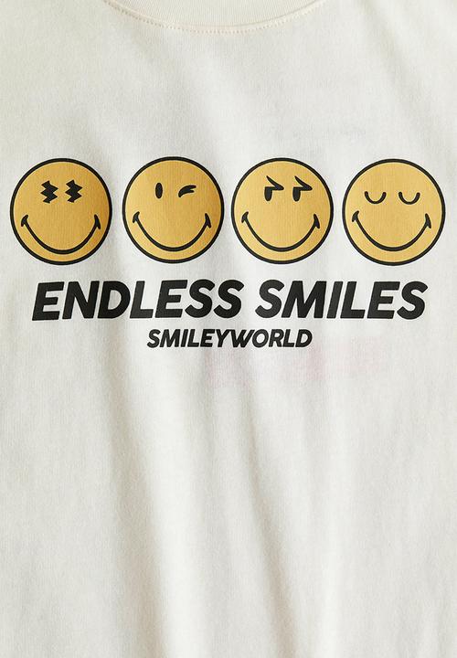 H&M - Printed t-shirt - cream/smileyworld®