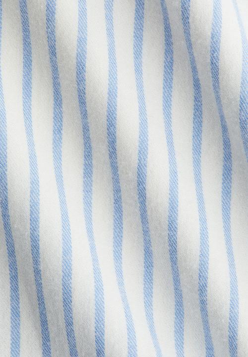 H&M - Flannel pyjama bottoms - white & light blue striped