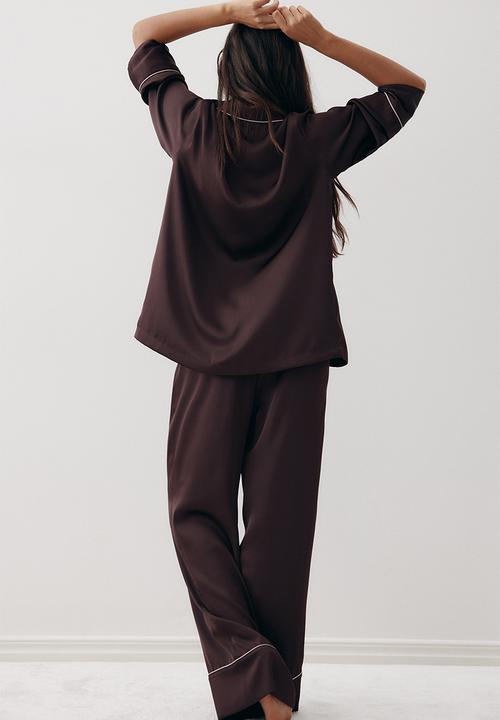 H&M - Satin pyjamas - dark brown