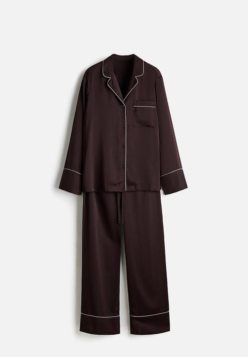 H&M - Satin pyjamas - dark brown