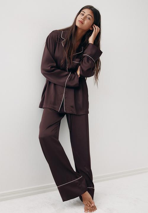 H&M - Satin pyjamas - dark brown