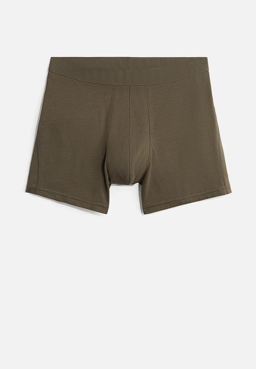H&M - 3-pack mid trunks with lycra® - green