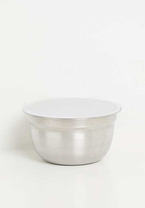Excellent Houseware - Stella stainless steel bowl with lid set of 3 - Silver