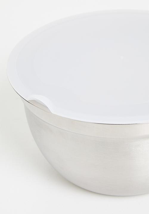 Excellent Houseware - Stella stainless steel bowl with lid set of 3 - Silver