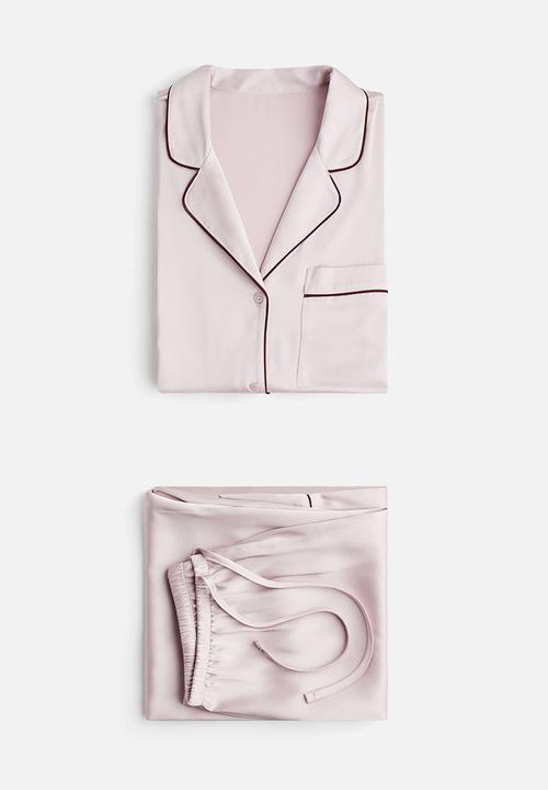 H&M - Satin pyjamas - powder pink