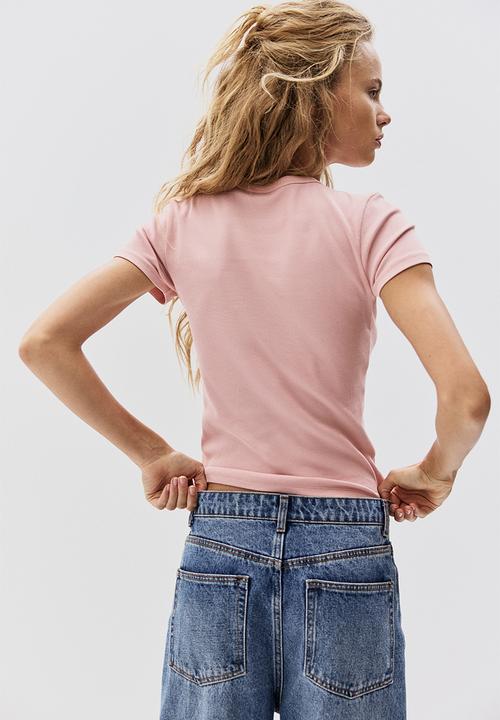 H&M - Ribbed t-shirt - pink