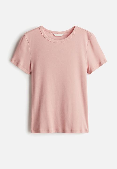 H&M - Ribbed t-shirt - pink
