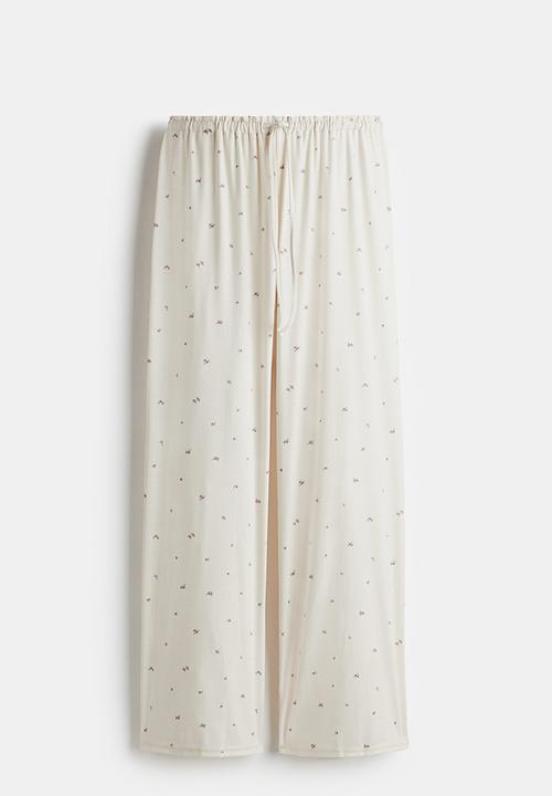 H&M - Pointelle pyjama bottoms - cream floral 