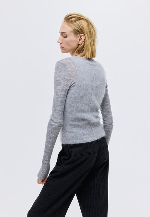 H&M - Bootcut trousers - dark grey/pinstriped