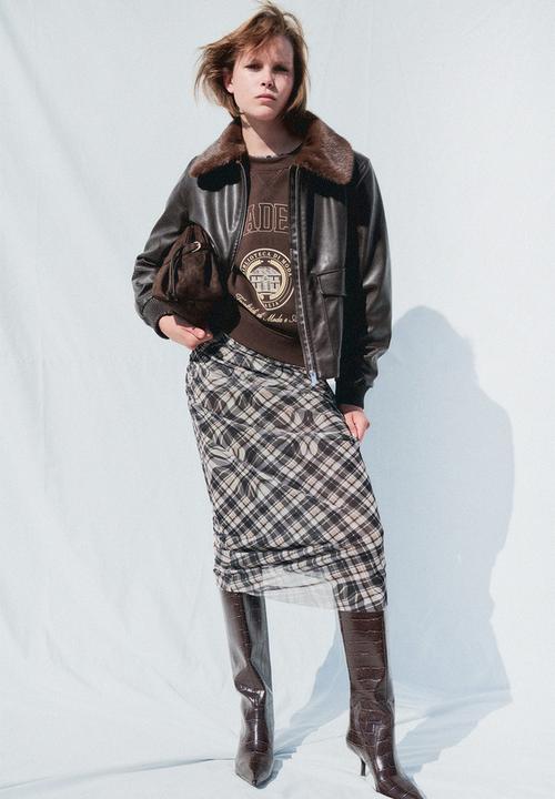 Text-motif sweatshirt - dark brown accademia