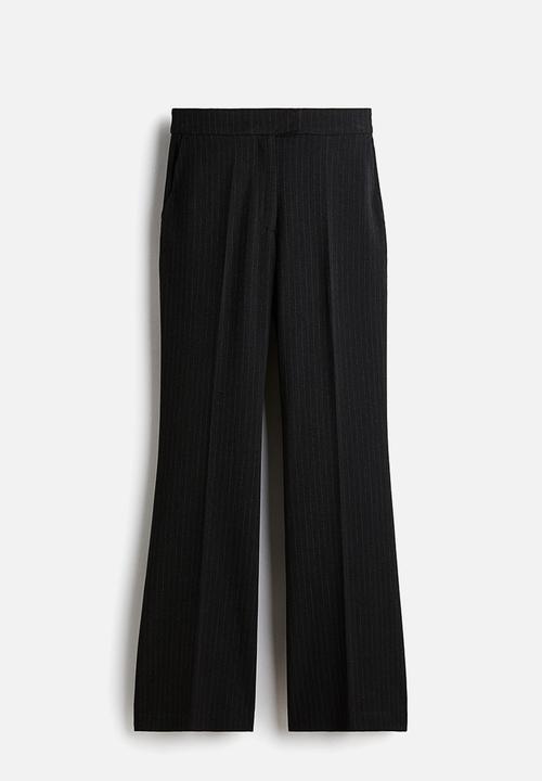 H&M - Bootcut trousers - dark grey/pinstriped