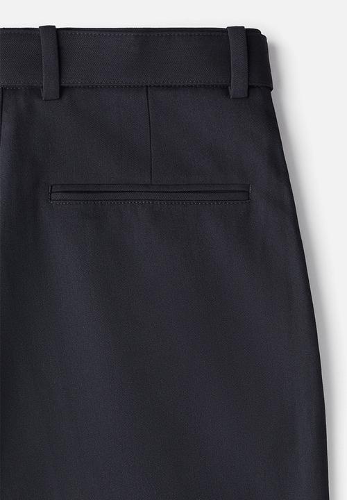 H&M - Relaxed fit belted trousers - navy blue