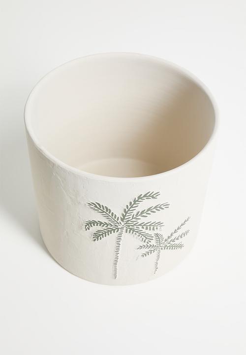 H&S - Palms planter set of 3 - Ecru