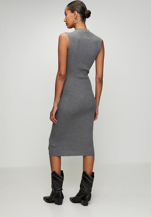 GUESS - Eco Julia Seamless Sweater Dress - Medium Charcoal Heather