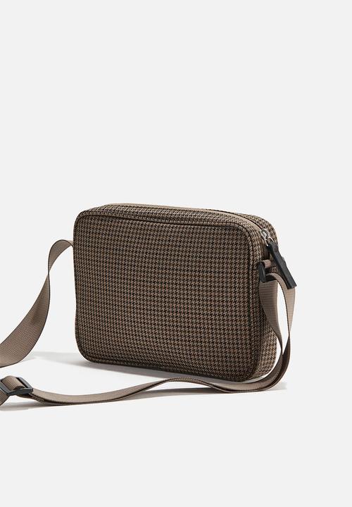 H&M - Nylon crossbody bag - beige/dogtooth pattern