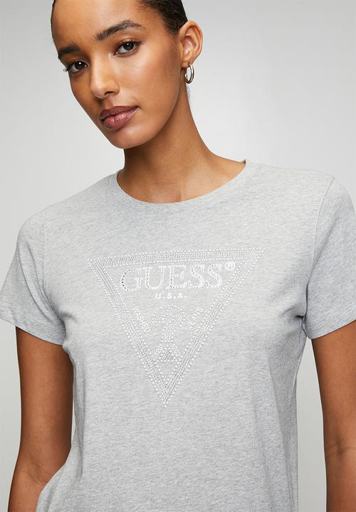 GUESS - Krystal Triangle Tee - Light Melange Grey
