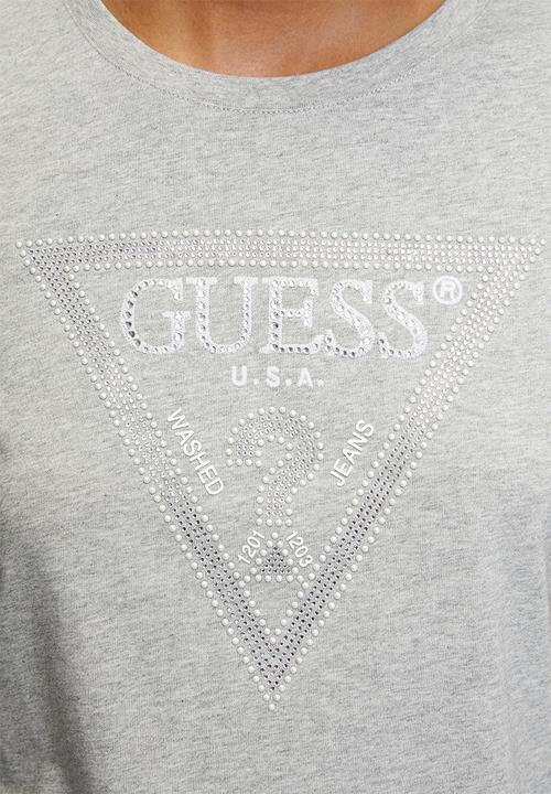 GUESS - Krystal Triangle Tee - Light Melange Grey