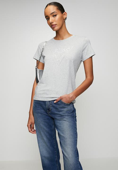 GUESS - Krystal Triangle Tee - Light Melange Grey