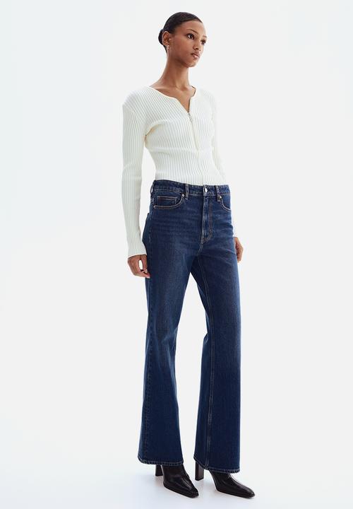 H&M - Bootcut high jeans - dark denim blue