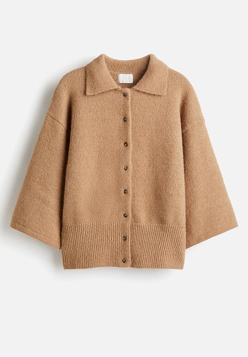 H&M - Collared cardigan - dark beige 