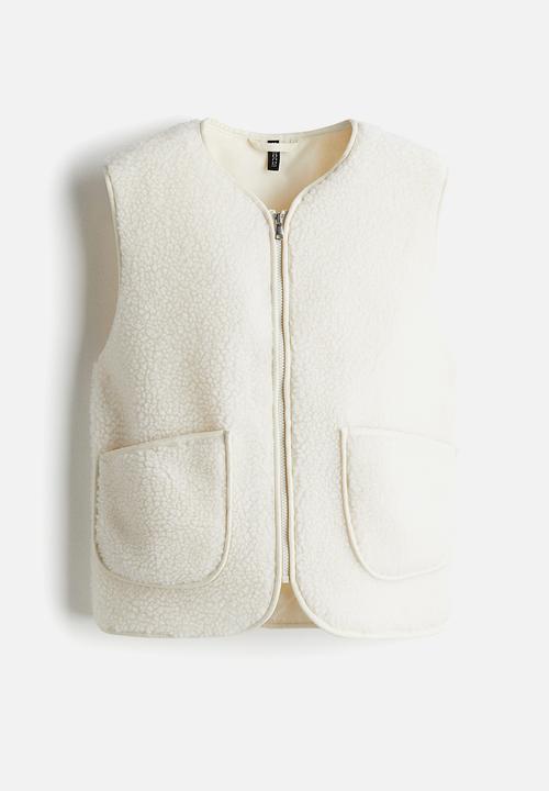 H&M - Teddy gilet - white