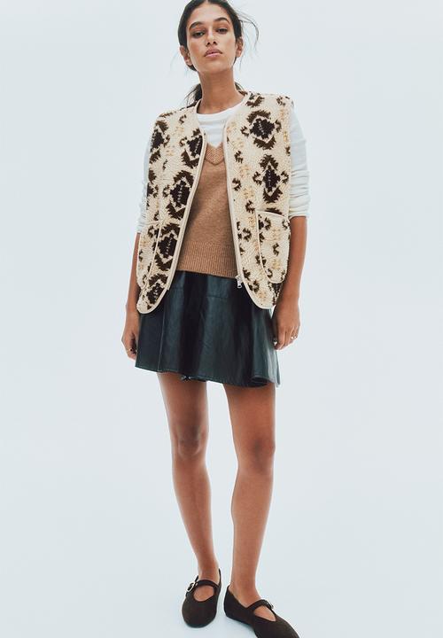 H&M - Teddy gilet - beige/patterned