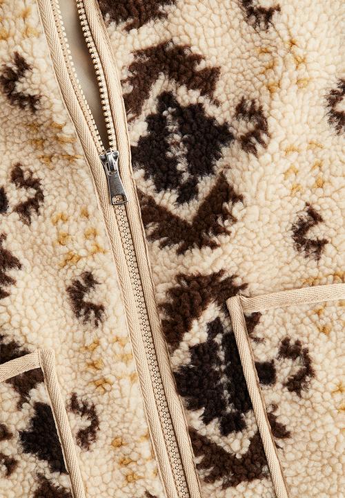 H&M - Teddy gilet - beige/patterned