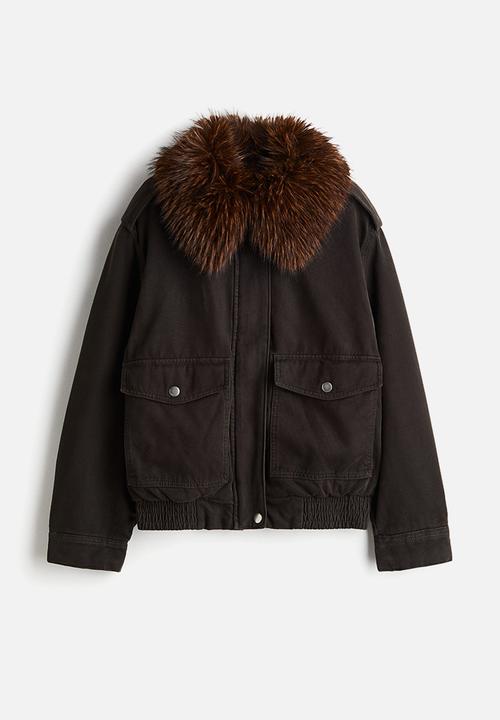 H&M - Oversized collared jacket - dark brown