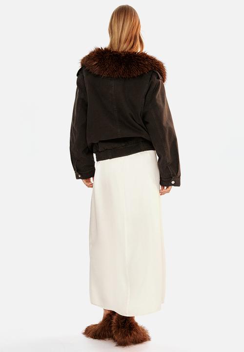 H&M - Oversized collared jacket - dark brown