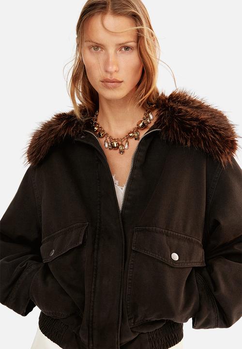 H&M - Oversized collared jacket - dark brown