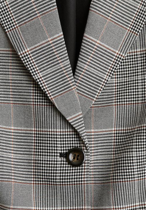 H&M - Single-breasted blazer - grey/checked