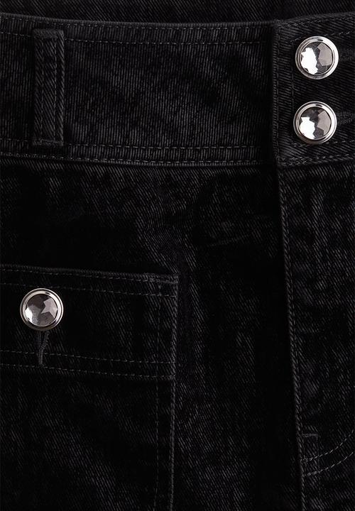 H&M - Rhinestone-button mini skirt - black