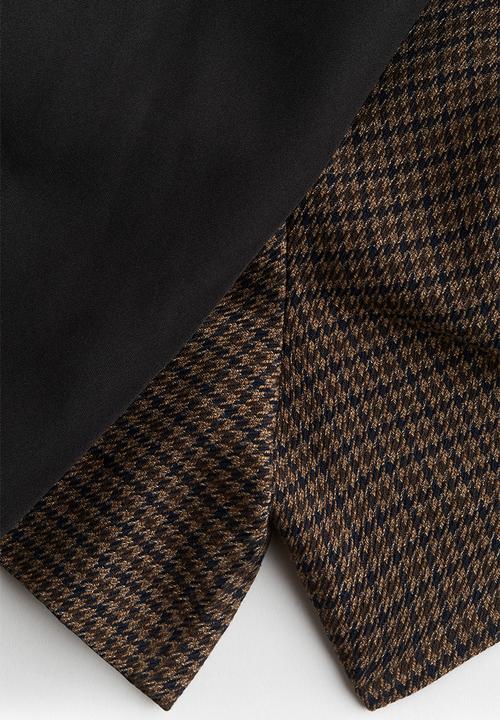 H&M - Wrap skort - dark beige dogtooth pattern