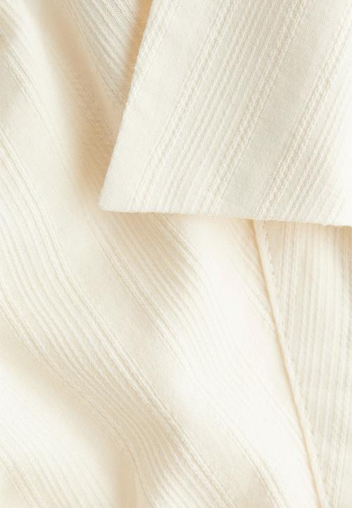 H&M - Cropped cotton shirt - light beige
