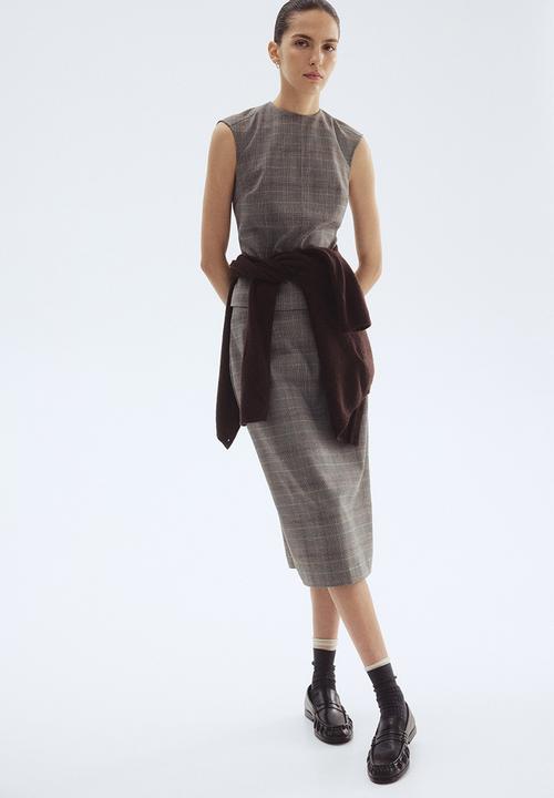 H&M - Pencil skirt - grey dogtooth pattern