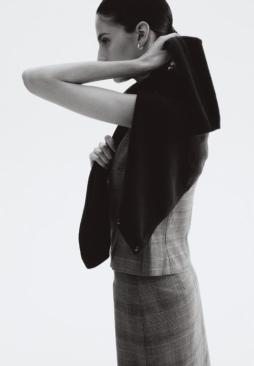 H&M - Pencil skirt - grey dogtooth pattern