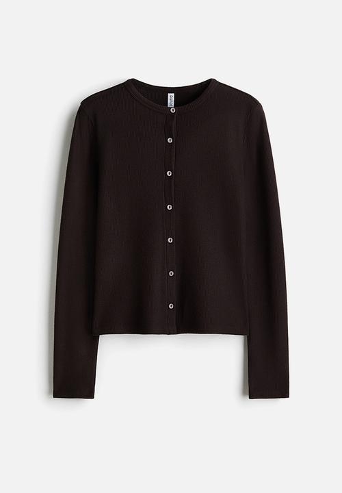 H&M - Waffled cardigan - dark brown