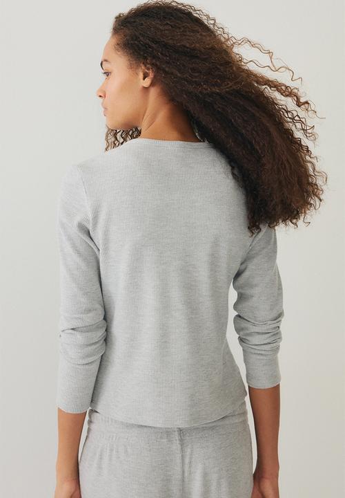 H&M - Waffled cardigan - grey