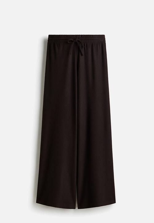 H&M - Waffled drawstring trousers - dark brown